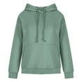 thumbnail image 4 of ShomPort Women's Casual Fall Long Sleeve Drawstring Sweatshirt Hoodies Cute Loose Solid Color Pullover Tops with Pocket, 4 of 6