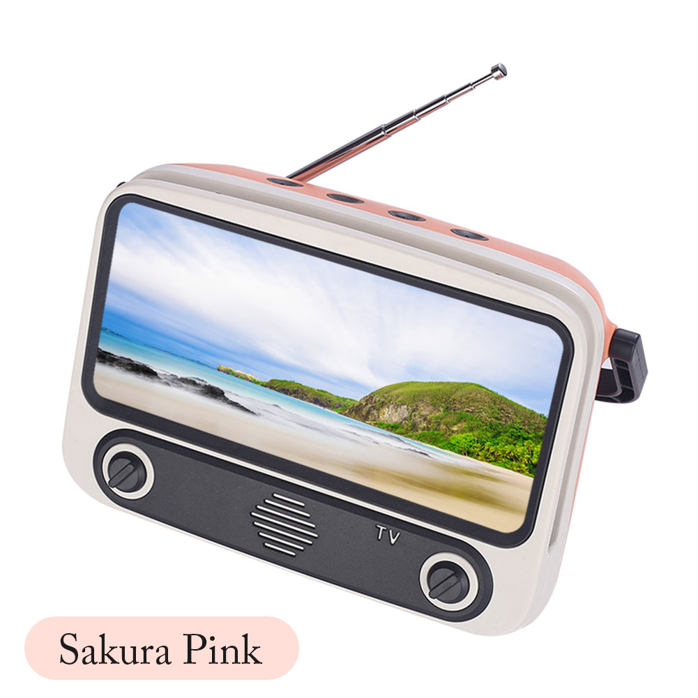 retro tv bluetooth speaker mobile phone holder