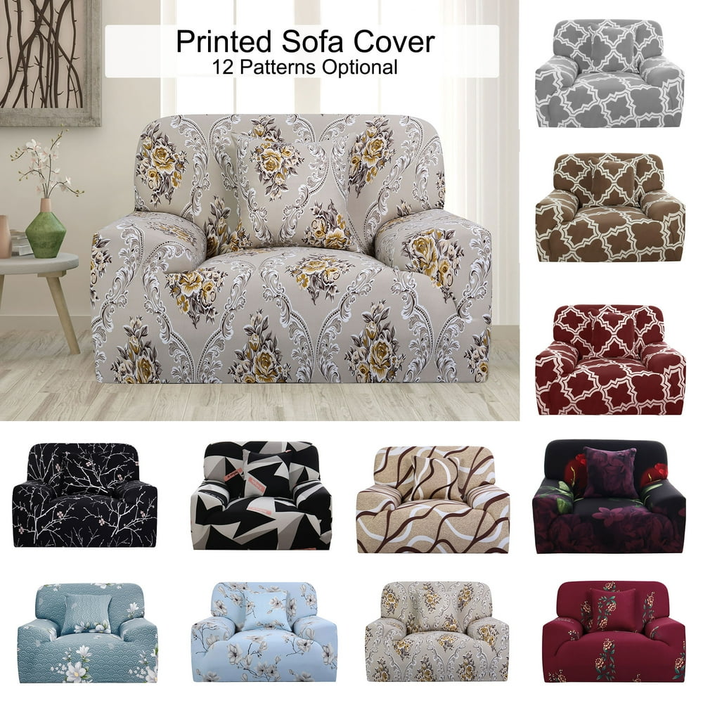 Printed Sofa Cover Chair Loveseat Couch Stretch Slipcover 1 Seater