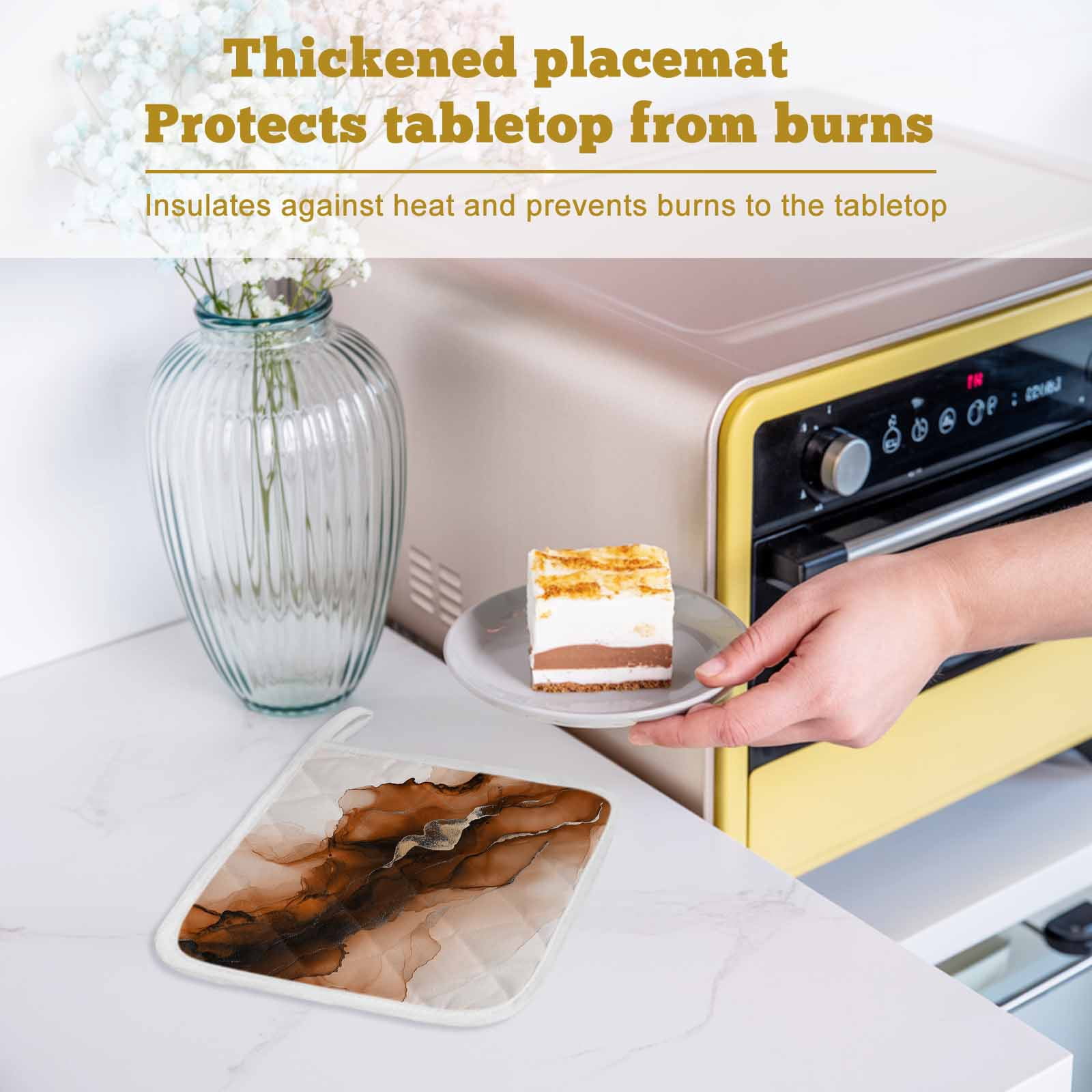 Blue Marble Pot Holders for Kitchen Heatproof Potholder, 2 Pack Modern Ombre Abstract Ink Painting Art Hot Pads Multipurpose Oven Pads Cloth Potholders Trivet for Cooking and Baking