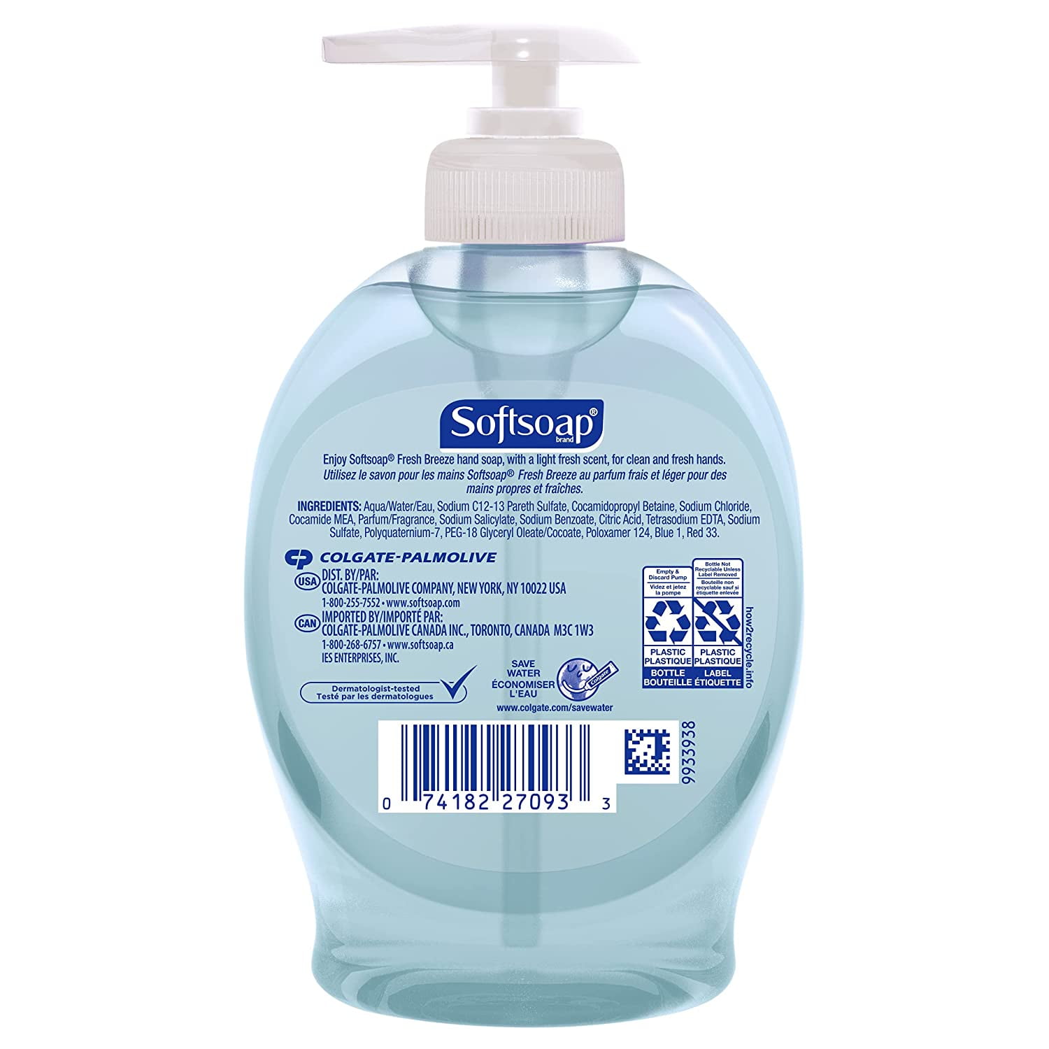 Softsoap Liquid Hand Soap Pump, Fresh Breeze, 7.5 oz, 4 Pack