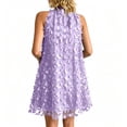 thumbnail image 5 of Uscallm Women's Halter Sleeveless High Low Embroidery Boho Mini Beach Dresses Summer Vacation Sundress Flowy Casual, Purple S, 5 of 7