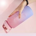 thumbnail image 2 of Botella de 2 litros con pajita y marcador de tiempo motivador, botella de agua deportiva grande para fitness, al aire libre, 2 of 5