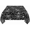 thumbnail image 3 of Nappe d'Halloween Carrée 54x54 Pouces, Nappe Noire et Blanche avec Toiles d'Araignée et Étoiles, Polyester Résistant aux Taches pour l'Automne et les Fêtes, Intérieur Extérieur, Couvre-Tables pour Cuisine, Salle à Manger, Fêtes, 3 of 6