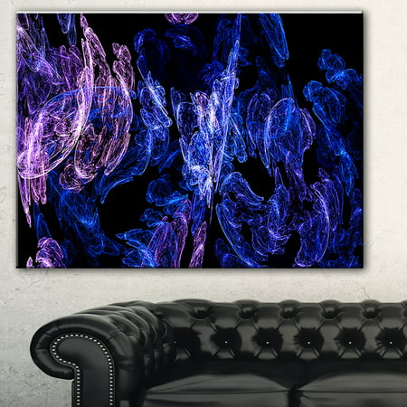 DESIGN ART Designart 'Dark Blue Fractal Desktop Wallpaper' Abstract Digital Canvas