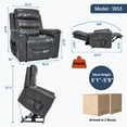 thumbnail image 6 of Sesslife Power Lift Recliner Chair, Electric Recliner Chair with Heat and Massage for Elderly, Single Sofa Recliner with Cup Holders and Side Pockets, Ergonomic Lounge Recliner Chair, Dark Gray, 6 of 7
