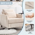 thumbnail image 2 of MOONMISS Chenille Upholstered Mid Century Modern Wood Frame Armchair-BEIGE, 2 of 5