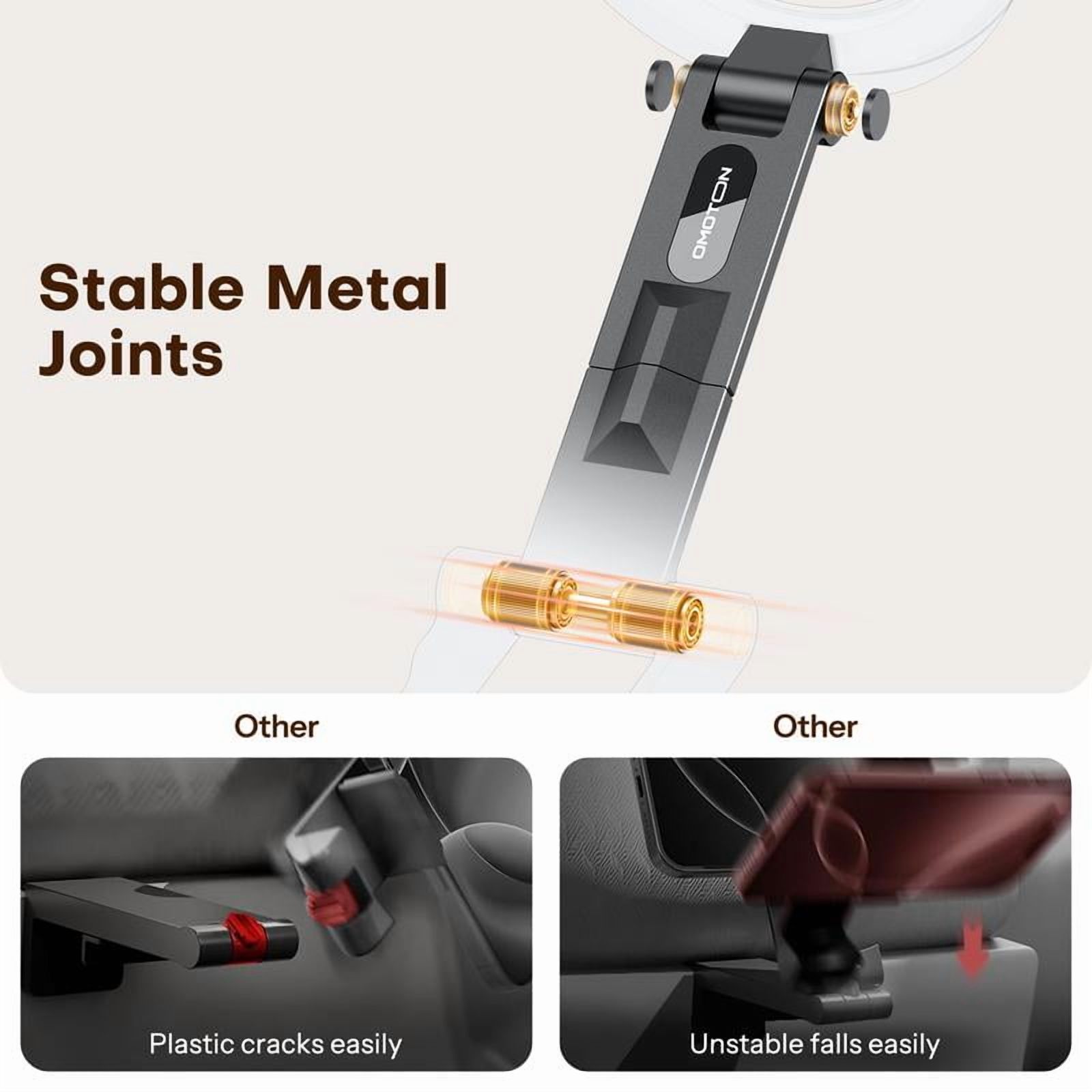 Magnetic Phone Tripod Stand - Foldable Travel Mount with 360 Rotating Shaft Adjustable Ring Grip Selfie Stick Clamping Mount & Hook for Desk Airplane Luggage Outdoor Use Smartphone Cellphone