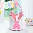 thumbnail image 4 of Dmlowu Easter Basket, Easter Bunny Baskets with Handle, Gifts Tote Bags Egg Hunt Basket for Kids, Boys, Girls, Toddler, Babies, Infant (Pink), 4 of 7
