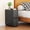 Black, variant on 7.8" W Faux Leather Narrow Nightstand, Modern Fully-Assembled Bedside Table with 2 Drawers, Wood Night Stand Small Accent End Table & Side Table for Bedroom Living Room, Black