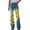 Yellow, variant on TSADFHJI Black Skirt Women Plus Size Womens Pants Printed Pattern Loose Flared Hem Jeans Stretch Flared Bottoms S Yellow