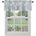 thumbnail image 2 of Easter Decor Valances Kitchen Curtains for Windows, Easter Bunny Rabbits Vintage Flowers Spring Holiday Rod Pocket Valances Blue Short Curtains for Bedroom/Living Room,54" X 18" -1 Panel, 2 of 6