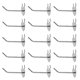 thumbnail image 3 of Wall Storage Hook Heart Shape Hanging Hooks Silver 7.00X2.50X2.50cm Iron 20Pcs, 3 of 3