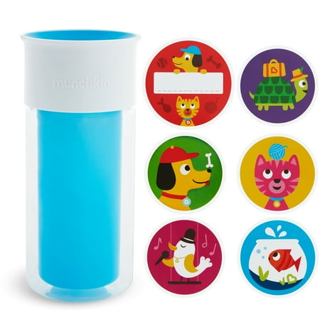 UPC: 0735282179006 | Munchkin Miracle 360° Insulated Spill-Proof Sippy Cup  Includes 5 Decorative Stickers and 1 Customizable Sticker 9 Ounce  Blue