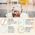 thumbnail image 2 of B. Baby - Gimnasio de Madera para bebés - Gimnasio de Actividades para recién Nacidos, bebés, Infantes - 3 Juguetes sensles Colgantes - Alfombra de algodón - Madera Nural - Cielo Estrellado, 2 of 5