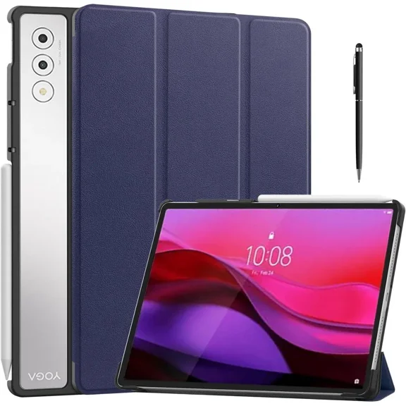 Case for Lenovo Yoga Tab Plus 12.7 inch 2025 TB520FU, Slim Smart Cover Lightweight Hard Shell Protective Cover with Multi-Angle Stand, Universal Stylus Pen