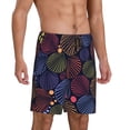 thumbnail image 2 of Wukai Colorful Shells Men’s Short Pajama Pants With Pockets Soft Sleep Pj Shorts for Men-Large, 2 of 6