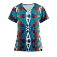 thumbnail image 1 of Blusa de manga corta con cuello en V para mujer, blusa de bolsillo con estampado de uniforme de trabajo OAVQHLG3B Store lin121212, 1 of 3
