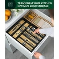 thumbnail image 5 of Royal Craft Wood Bamboo Kitchen Drawer Organizer Tray – Silverware Drawer Organizer and Utensil Holder for Flatware, Cutlery & Kitchen Storage (7 Slot, Beige/Black), 5 of 10