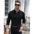 thumbnail image 6 of COOFANDY Long Sleeve Polo Shirts for Men Casual Dress Button Golf Tennis Collared Shirt with Pocket, Basic Lightweight Dry Fit Shirt for Work Travel, 6 of 8