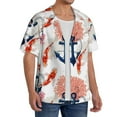 thumbnail image 4 of Haiem Koi Fish And Corals Men's Casual Shirts Short Sleeve Button Down Shirts Fashion Textured Summer Beach Shirt-X-Large, 4 of 7