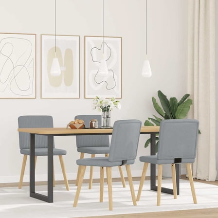 vidaXL Dining Chair Set of 4 Light gray