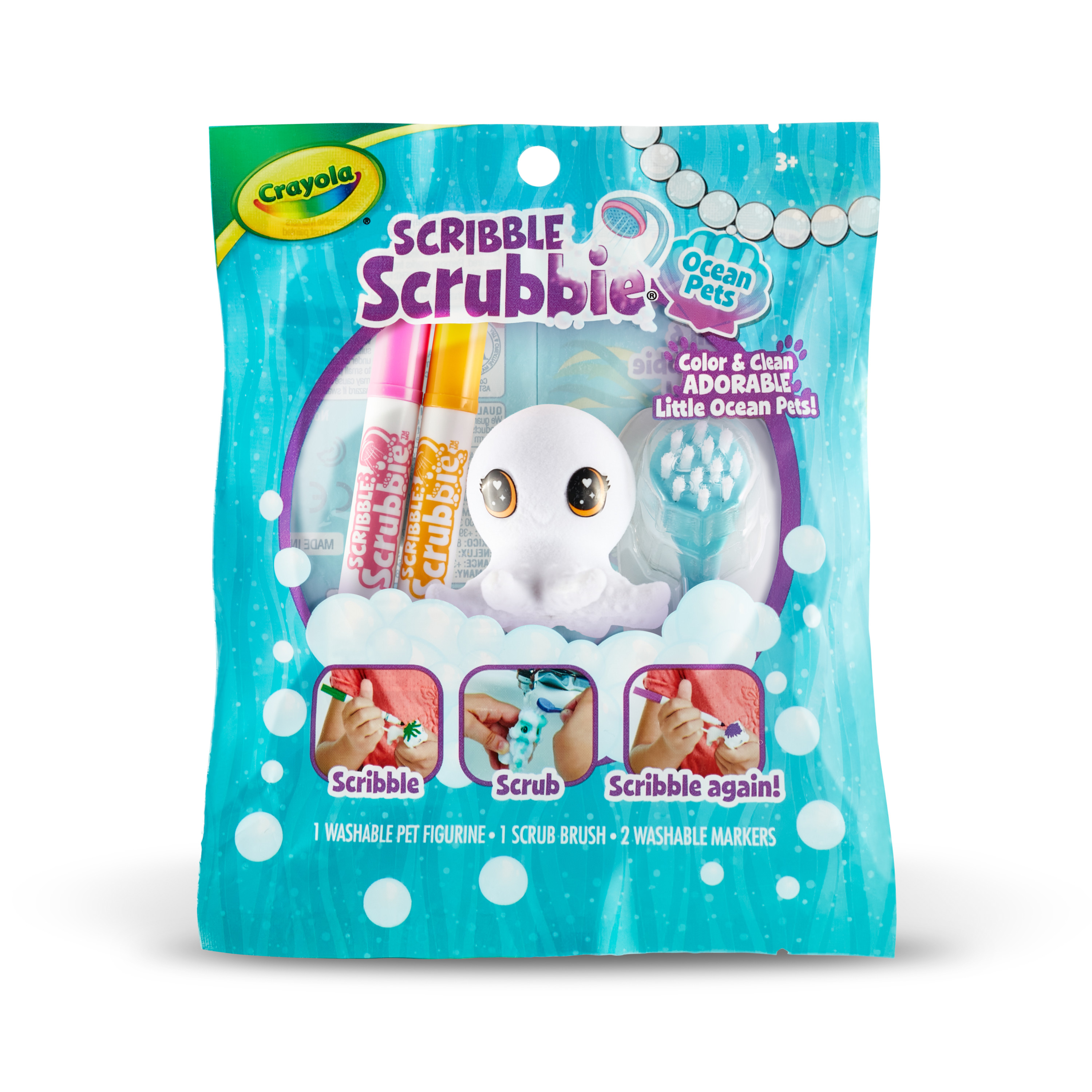 Crayola Scribble Scrubbie 1 Ct Ocean Pets, Ocean Toys, Easter Basket Stuffers, Beginner Unisex Child - image 5 of 10