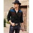 thumbnail image 6 of COOFANDY Men's Western Cowboy Shirt Embroidered Long Sleeve Slim Fit Casual Cotton Button Down Hippie Shirts with Pockets, 6 of 6