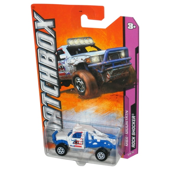 Matchbox MBX Mountain 8/10 (2011) White & Blue Rock Shocker Toy Truck 58/120