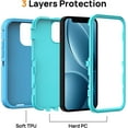 thumbnail image 3 of FABEN-for iPhone 12 Pro Max Protective Case, Heavy Duty [Shockproof] [Dropproof] [Dustproof] Phone Case 3-Layer Rugged Hard Cover, Lake Blue, 3 of 4
