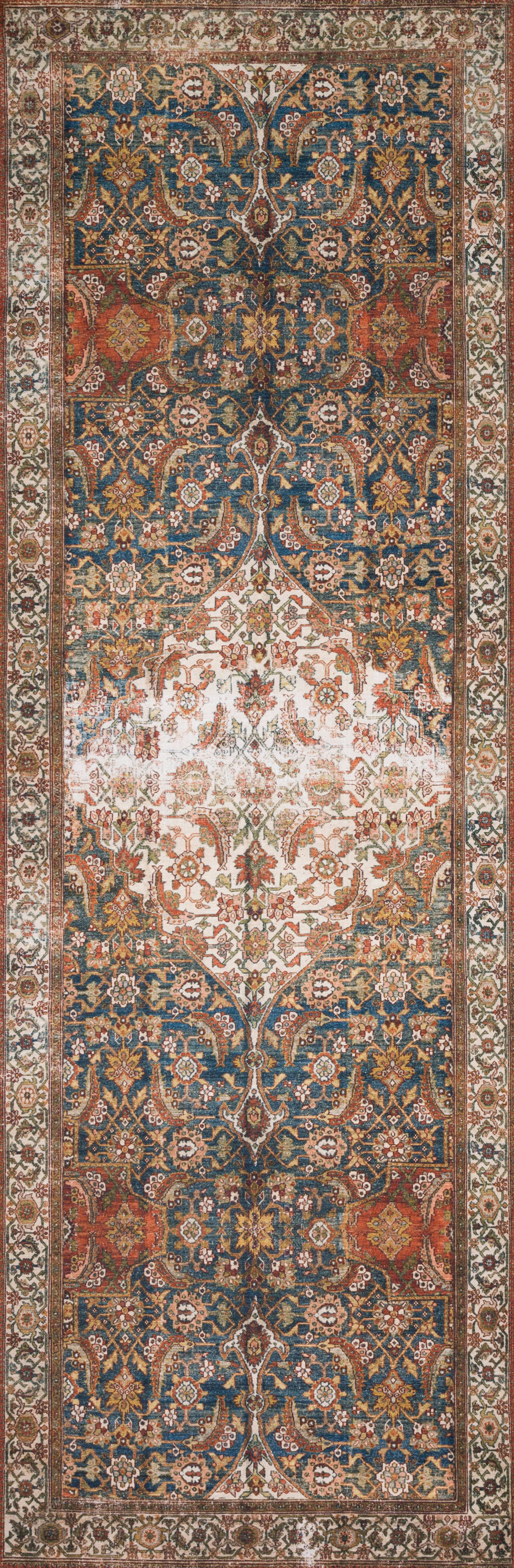 Loloi II Layla Printed Oriental Distressed Ocean / Multi Area Rug