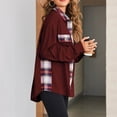 thumbnail image 5 of Patlollav Women Winter Cardigan Lattice Splice Pocket Buttons Long Sleeve Casual Coat Outwears, 5 of 7