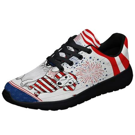 

Dachshund American flag Decorative With Dog Shoes Sneakers Black Size 7