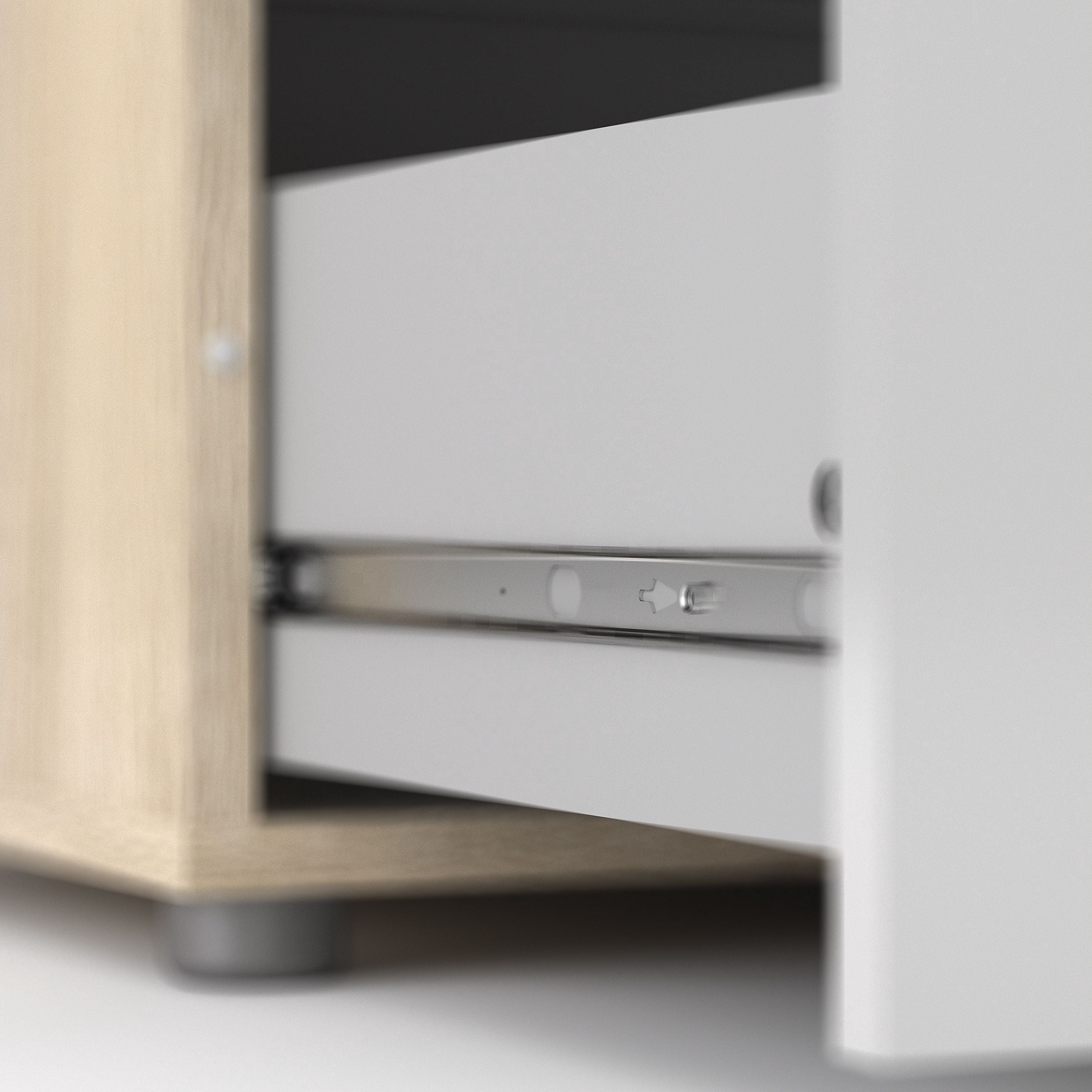Tvilum Loft 4 Drawer Chest Dresser for Adults, Oak Structure/White High Gloss
