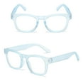 thumbnail image 3 of Women Thick Square Blue Clear Reading Glasses 1.50, Fashion Trendy Classic Candy Color Transparent HD Readers +1.50 Strength, 3 of 5