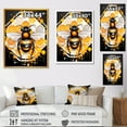 thumbnail image 4 of Designart "Honey Bee in Yellow and Black" Animals Framed Wall Art - Modern Yellow Insects & Bugs Entryway Framed Wall Art, 4 of 6