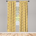 thumbnail image 4 of Ambesonne Floral Window Curtains, Hand Drawn Flower, Each 28" W x 63" L, Champagne and Earth Yellow, 4 of 4