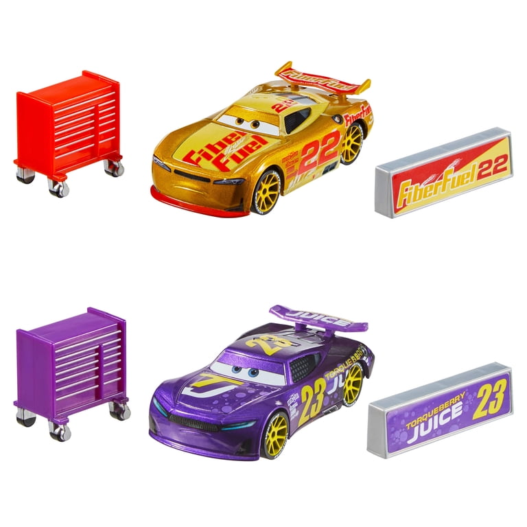 Disney and Pixar Cars NASCAR Set of 2 Die-Cast Toy Vehicles & 4