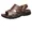 Brown, variant on Men's Leather Flat Sandbeach Sandals Casual Slipper Shoes
