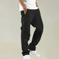 thumbnail image 2 of Wide Leg Sweatpants Men Baggy Men's Cargo Pants Sweatpants Jogger Work Trousers Relaxed Fit Loose Casual Lightweight Slacks with Multi Pockets, 2 of 6
