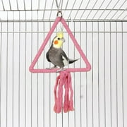 LanSuare Bird Triangular Lifting Ring Swing Perch, Comfort Resting Play Stand for Budgies Canaries, Parakeets,Cockatiels,Conure,Lovebirds
