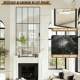 thumbnail image 7 of Wall Mirror 30" x 60", Window Pane Grid Mirror Modern Style for Bedroom, Living Room, Bathroom, Rectangular Black Aluminum Framed, 7 of 7