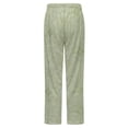 thumbnail image 6 of Subtle Green Textured Pattern Winter Female Pants Flannel High Waist Women Pants Lady Warm Straight Leg Plush Trousers, 6 of 7