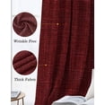 thumbnail image 3 of Vintage Dark Red Blackout Curtains for Bedroom Living Room Darkening Curtains 90 Inch Farmhouse Retro Solid Color Linen Texture Black Out Window Curtain Privacy Window Treatment Drapes 52"x90"x2, 3 of 9