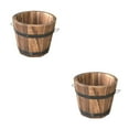 thumbnail image 3 of serony 1PC Wooden Flower Pot Flat Edge Garden Decor Succulent Plants Flower Barrels Decorations No.01 2Set, 3 of 6