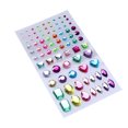 thumbnail image 3 of KAKOWELY 2 Sheets Self-adhesive Acrylic Crystal Rhinestone Jewels Gems Sticker Sheets Assorted Colors Various Shapes (Multicolor Type 1),5.12"X2.95"X0.2", 3 of 4
