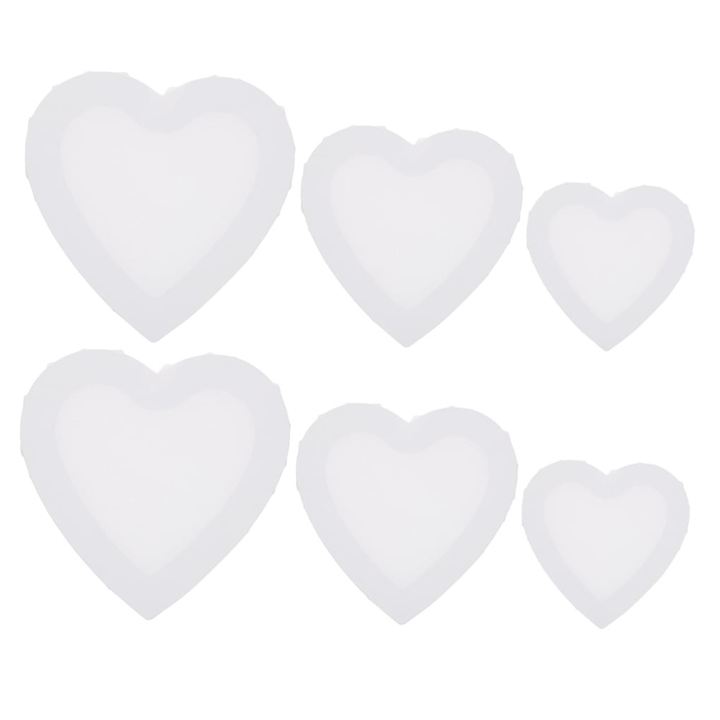 Raindrops  6 Pcs Artist Practicing Frames Heart Shaped Canvas Boards Child White