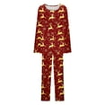 thumbnail image 6 of Tnhcen Women's Warm Christmas Pajamas Set 2 Piece V-Neck Long Sleeve Pants Lounge Wear Soft Home Clothes S-3XL, 6 of 6
