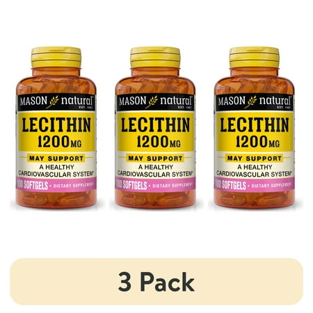 (3 pack) Mason Natural Lecithin 1200 mg, 100 Soft Gels