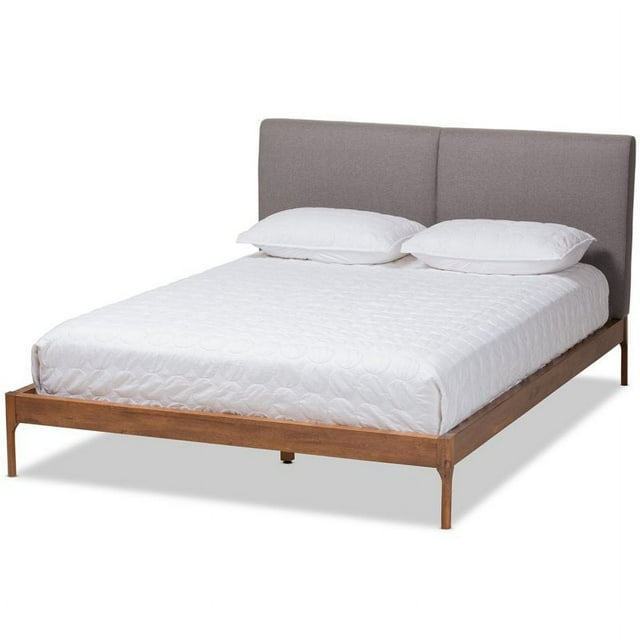 Bowery Hill Modern Upholstered Queen Platform Bed in Grey